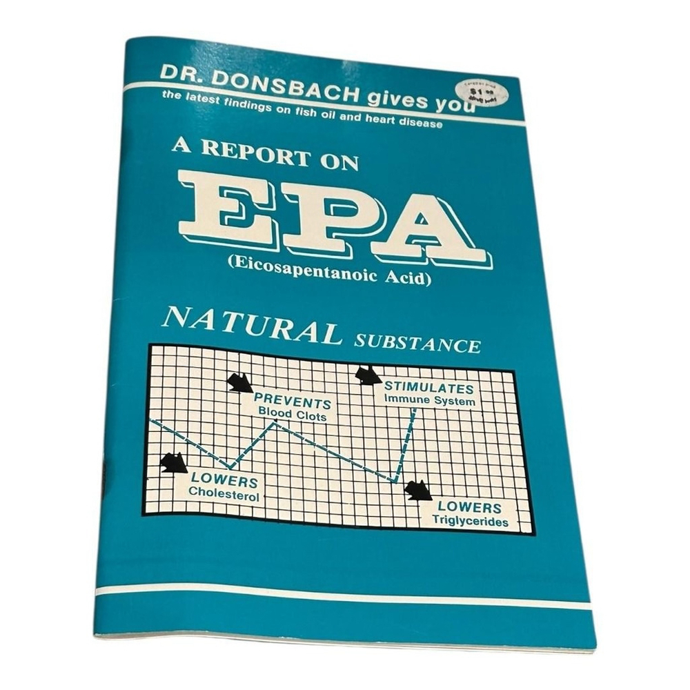 Vintage EPA Eicosapentanoic Acid Kurt W Donsbach Health Science Booklet 1985